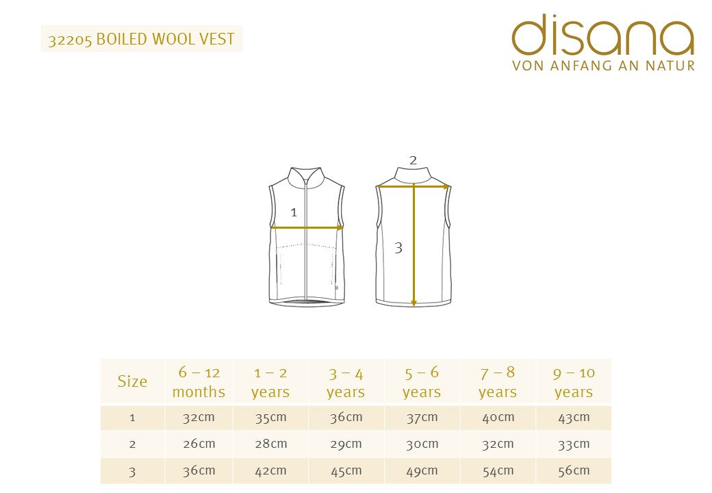 Disana Boiled Wool Vest CARAMEL