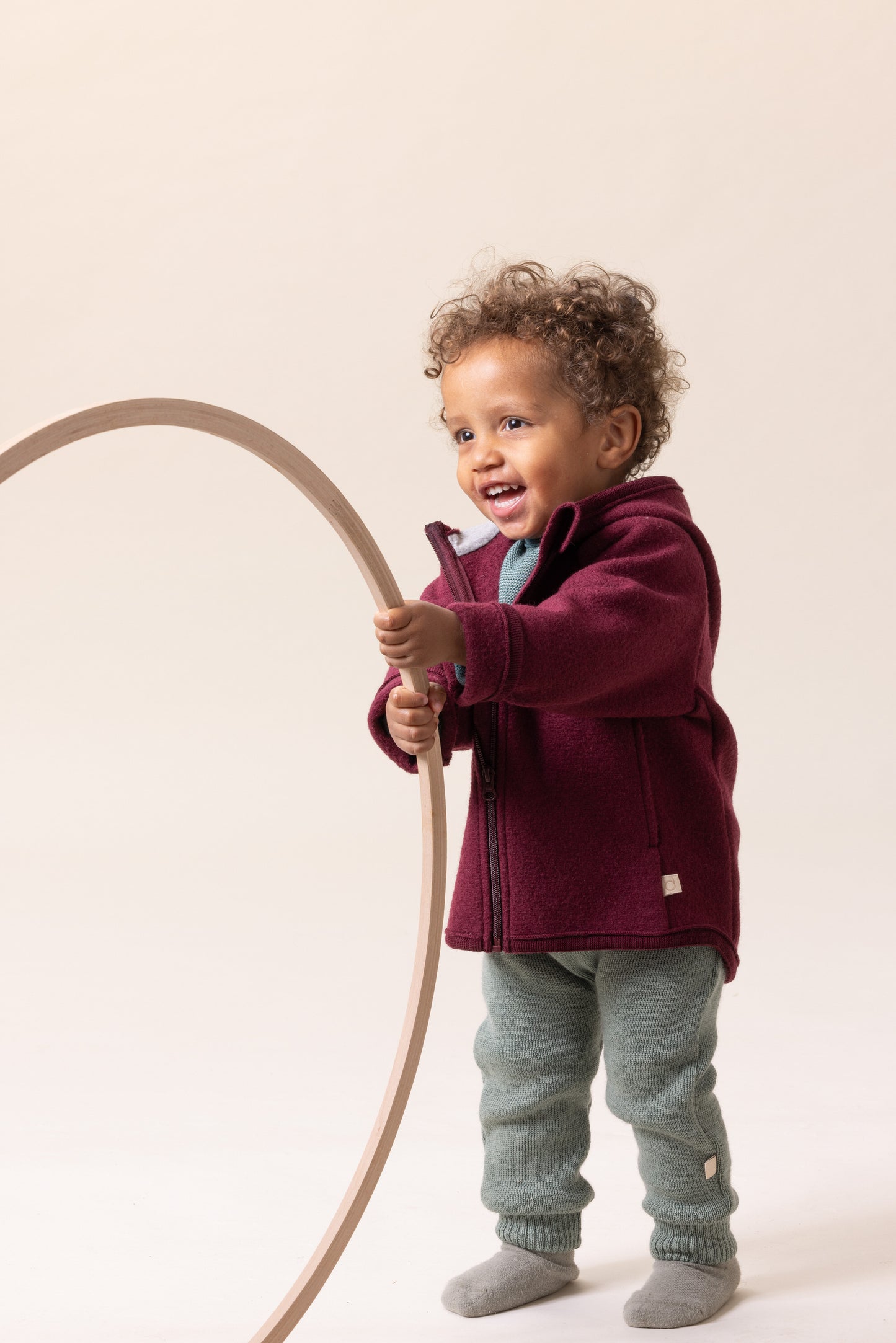Disana Boiled Wool Zip Jacket CASSIS
