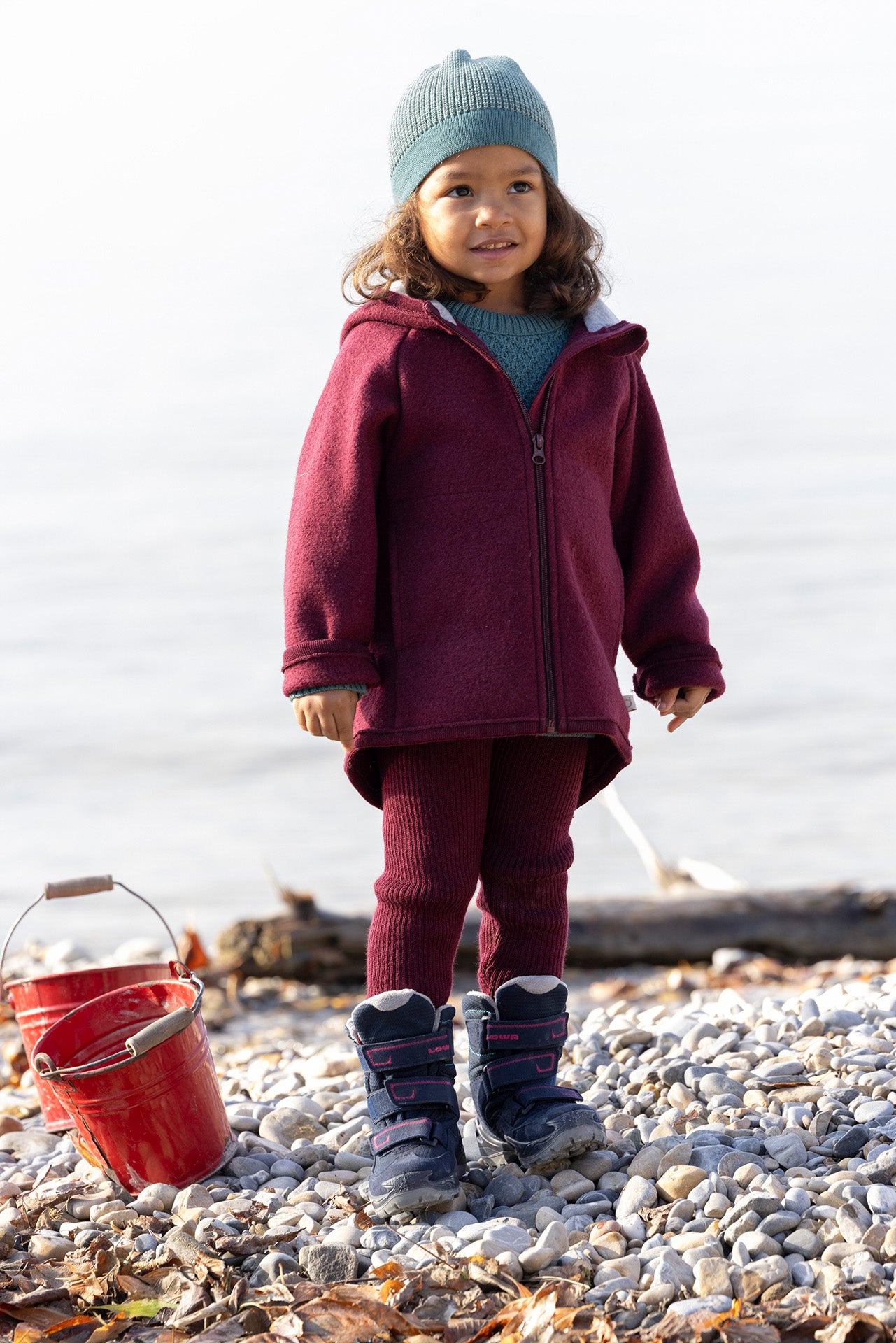 Disana Boiled Wool Zip Jacket CASSIS