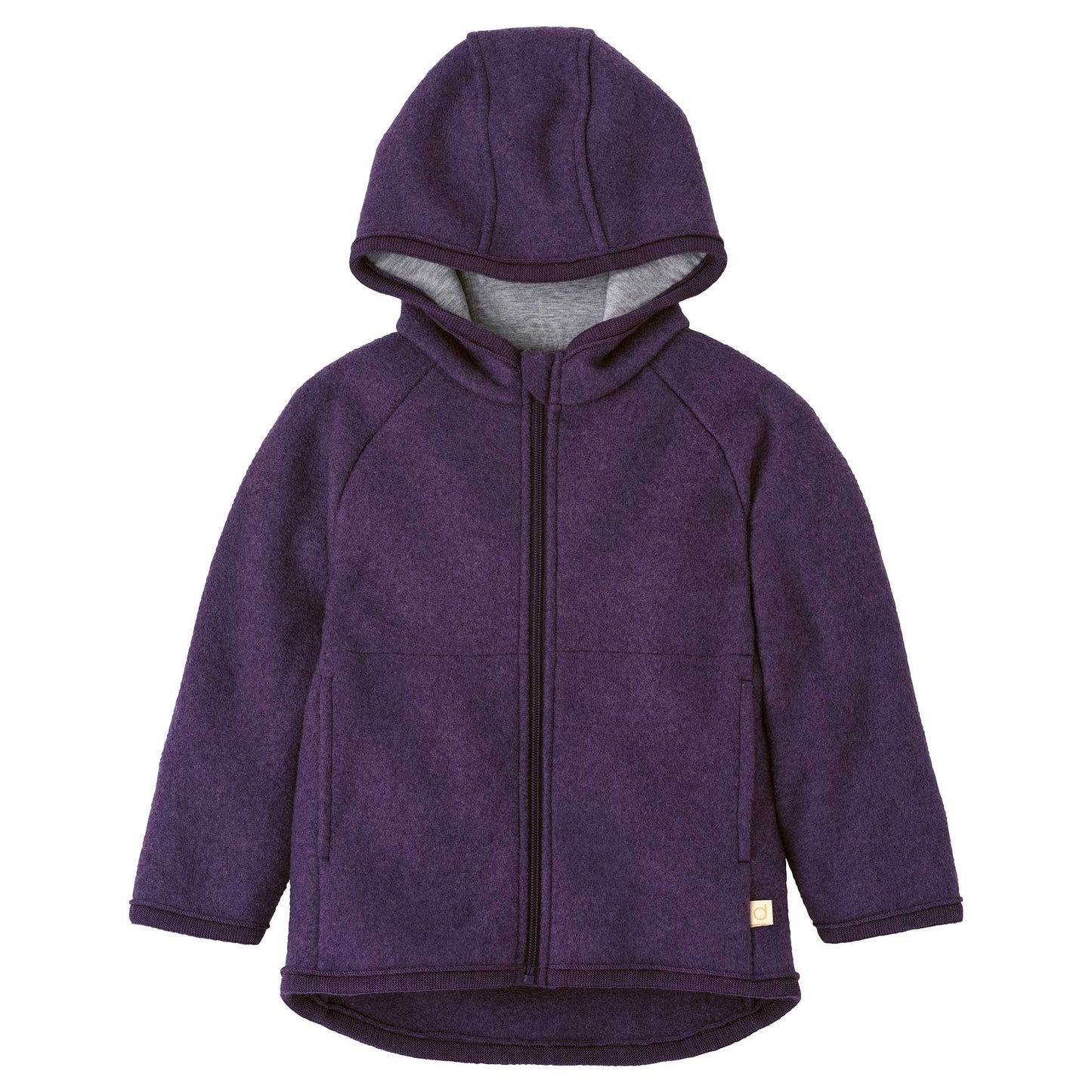 Disana Boiled Wool Zip Jacket AUBERGINE