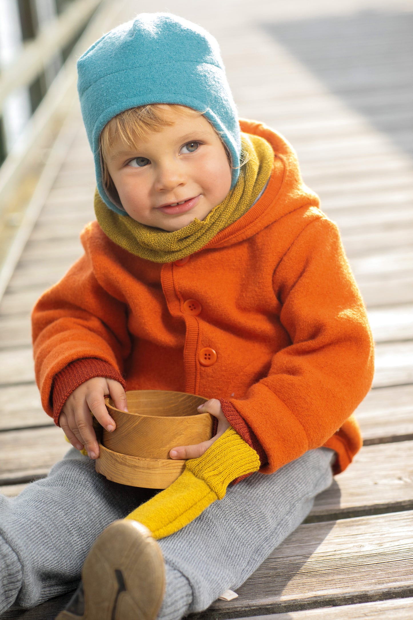 Disana Boiled Wool Jacket ORANGE