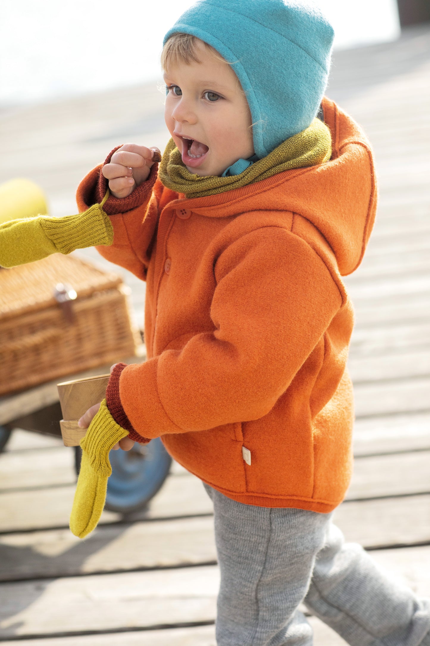 Disana Boiled Wool Jacket ORANGE