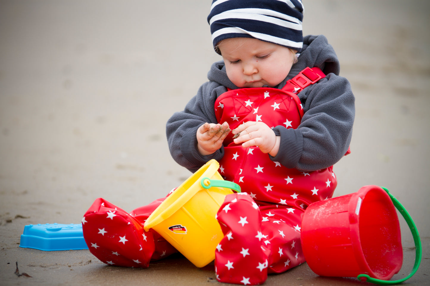 BMS Baby/Toddler BabyBuddy®Rain Overall with feet-Red