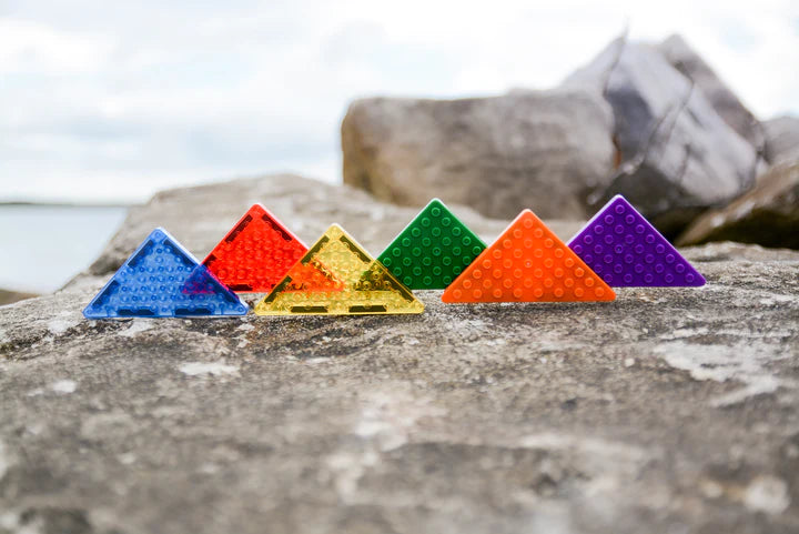 MAGBRIX® MAGNETIC BRICK TILE - RIGHT ANGLE TRIANGLE 12 PCS PACK