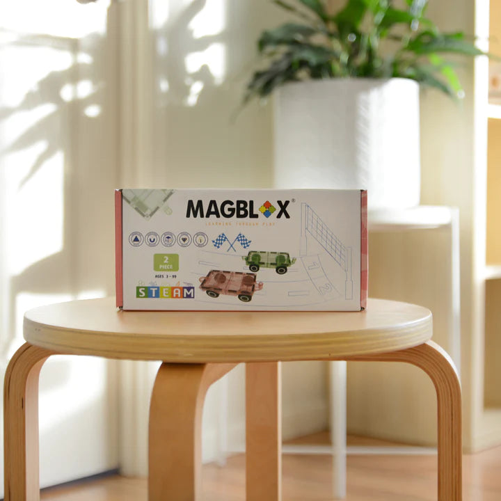 MAGBLOX® TWIN CAR PACK WITH WOODEN WHEELS