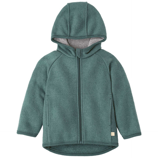 Disana Boiled Wool Zip Jacket EUCALYPTUS
