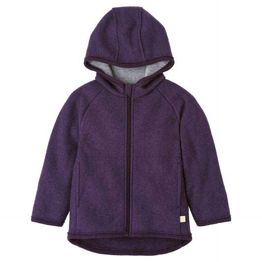 Disana Boiled Wool Zip Jacket AUBERGINE