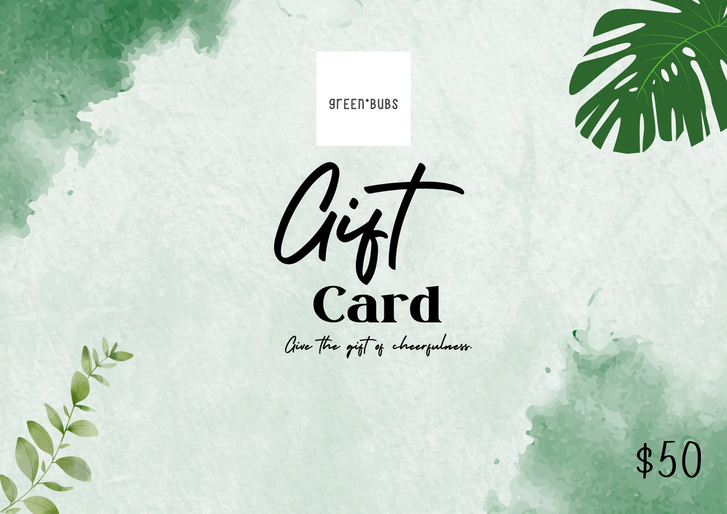 Green Bubs Gift Card $50
