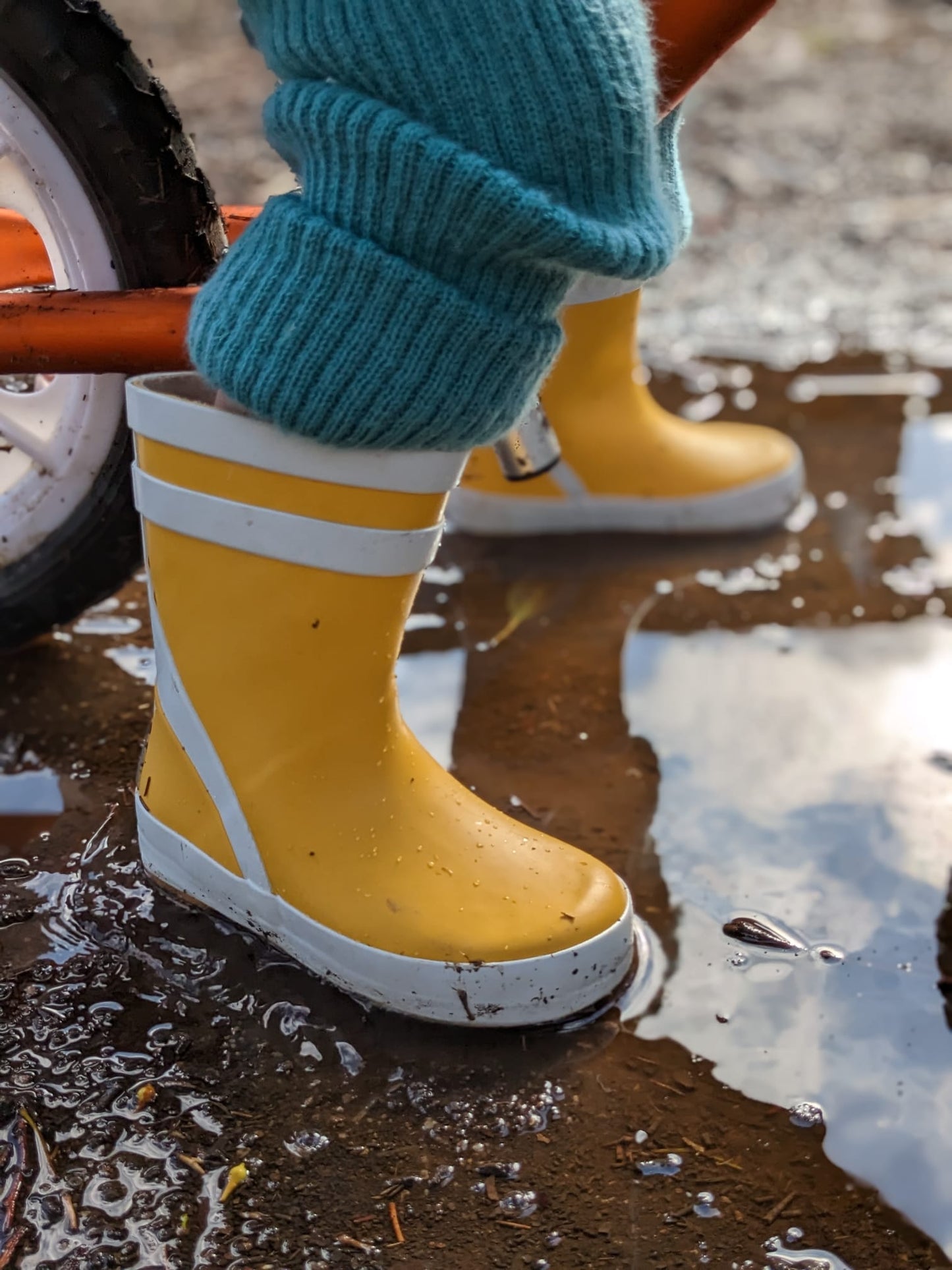 Handmade Natural Rubber Gumboots for Children-Yellow