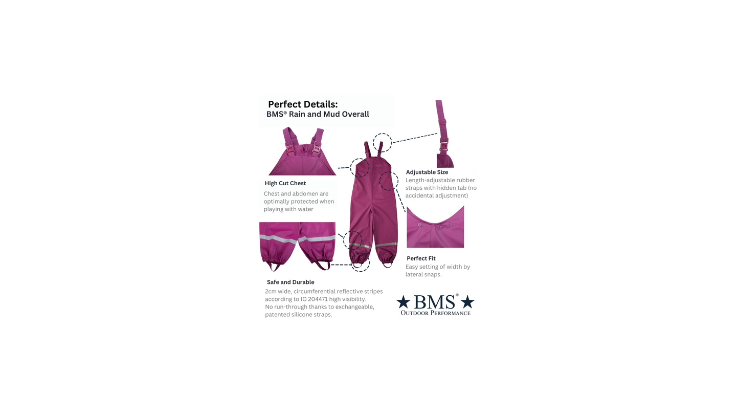 BMS Kids Rain Overall - 100% waterproof-Purple